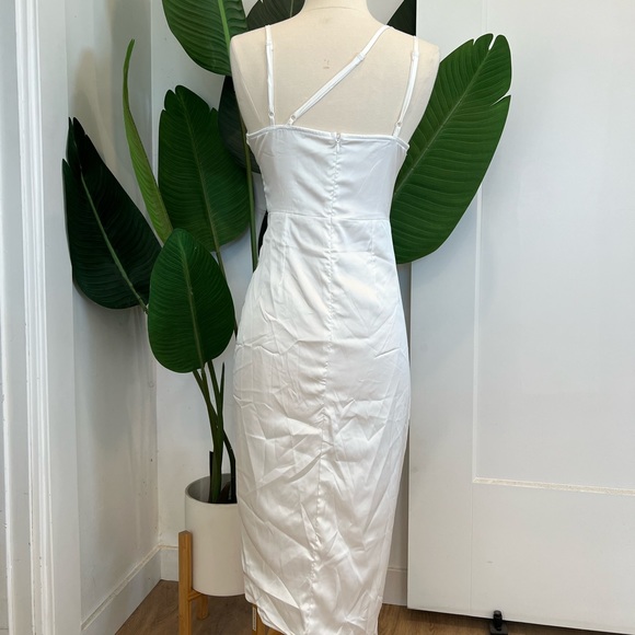 SHEIN MOD Flower Printed Assymetric Hem Spaghetti Strap Dress, Size: S - Picture 4 of 6